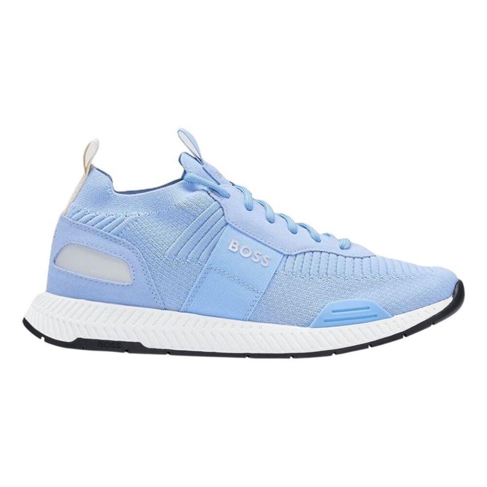 Boss Mens Titanium Logo Knitted Sneakers / Pastel Blue